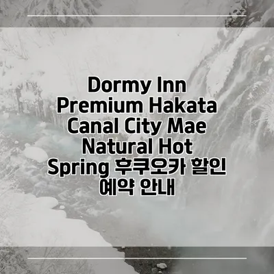 Dormy Inn Premium Hakata Canal City Mae Natural Hot Spring 후쿠오카 할인 예약 안내