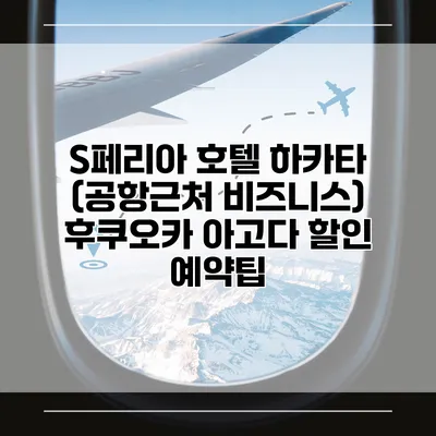 S페리아 호텔 하카타 (공항근처 비즈니스) 후쿠오카 아고다 할인 예약팁