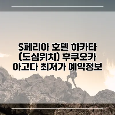S페리아 호텔 하카타 (도심위치) 후쿠오카 아고다 최저가 예약정보