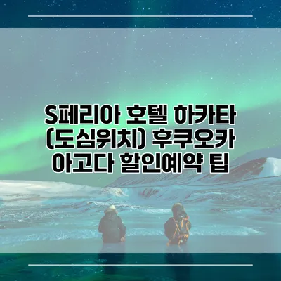 S페리아 호텔 하카타 (도심위치) 후쿠오카 아고다 할인예약 팁