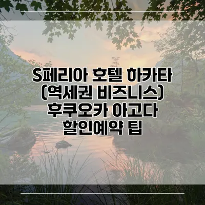 S페리아 호텔 하카타 (역세권 비즈니스) 후쿠오카 아고다 할인예약 팁