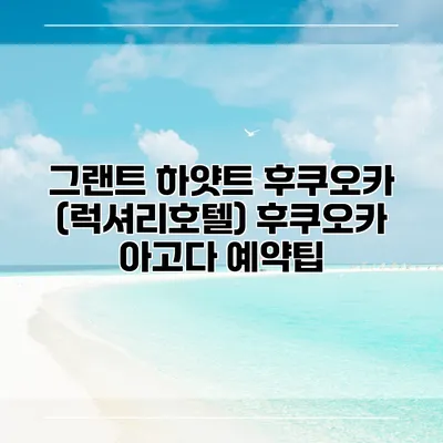 그랜트 하얏트 후쿠오카 (럭셔리호텔) 후쿠오카 아고다 예약팁