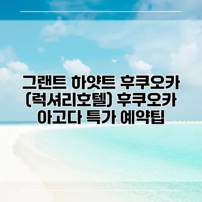 그랜트 하얏트 후쿠오카 (럭셔리호텔) 후쿠오카 아고다 특가 예약팁