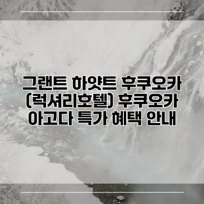 그랜트 하얏트 후쿠오카 (럭셔리호텔) 후쿠오카 아고다 특가 혜택 안내