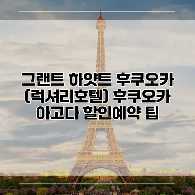 그랜트 하얏트 후쿠오카 (럭셔리호텔) 후쿠오카 아고다 할인예약 팁