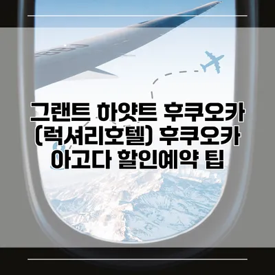 그랜트 하얏트 후쿠오카 (럭셔리호텔) 후쿠오카 아고다 할인예약 팁