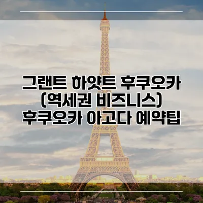 그랜트 하얏트 후쿠오카 (역세권 비즈니스) 후쿠오카 아고다 예약팁