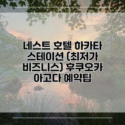 네스트 호텔 하카타 스테이션 (최저가 비즈니스) 후쿠오카 아고다 예약팁