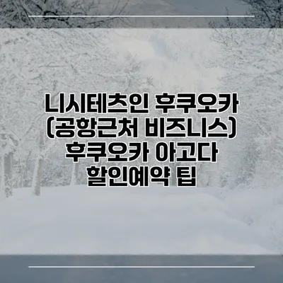 니시테츠인 후쿠오카 (공항근처 비즈니스) 후쿠오카 아고다 할인예약 팁