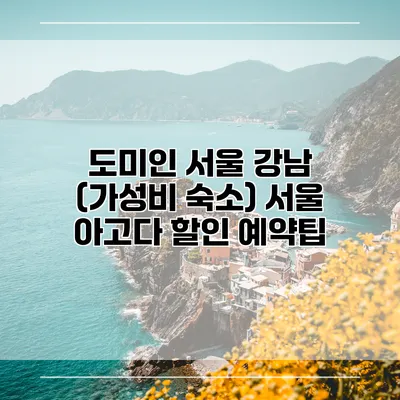 도미인 서울 강남 (가성비 숙소) 서울 아고다 할인 예약팁