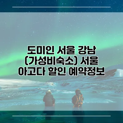도미인 서울 강남 (가성비숙소) 서울 아고다 할인 예약정보