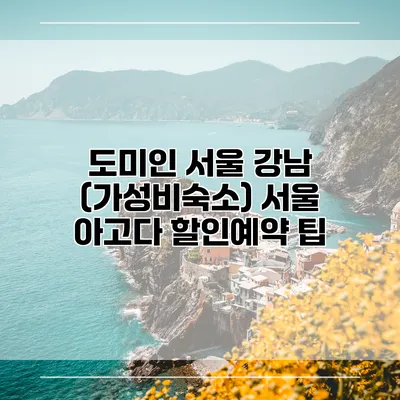 도미인 서울 강남 (가성비숙소) 서울 아고다 할인예약 팁