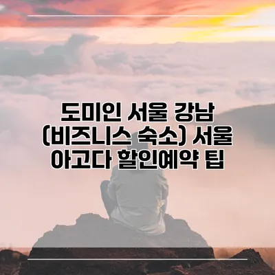 도미인 서울 강남 (비즈니스 숙소) 서울 아고다 할인예약 팁