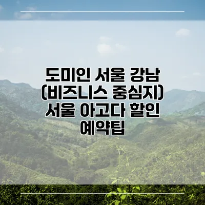 도미인 서울 강남 (비즈니스 중심지) 서울 아고다 할인 예약팁