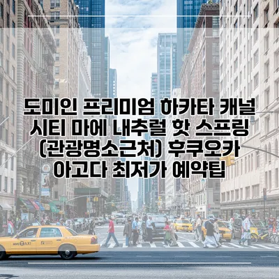 도미인 프리미엄 하카타 캐널 시티 마에 내추럴 핫 스프링 (관광명소근처) 후쿠오카 아고다 최저가 예약팁