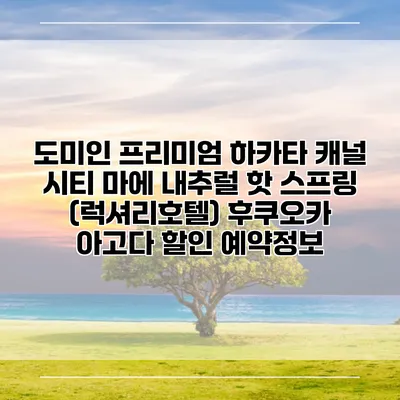 도미인 프리미엄 하카타 캐널 시티 마에 내추럴 핫 스프링 (럭셔리호텔) 후쿠오카 아고다 할인 예약정보