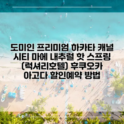 도미인 프리미엄 하카타 캐널 시티 마에 내추럴 핫 스프링 (럭셔리호텔) 후쿠오카 아고다 할인예약 방법