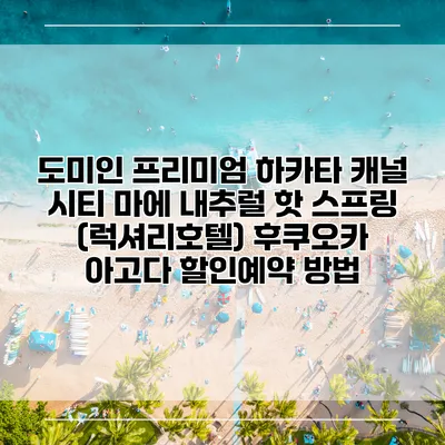 도미인 프리미엄 하카타 캐널 시티 마에 내추럴 핫 스프링 (럭셔리호텔) 후쿠오카 아고다 할인예약 방법