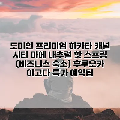 도미인 프리미엄 하카타 캐널 시티 마에 내추럴 핫 스프링 (비즈니스 숙소) 후쿠오카 아고다 특가 예약팁
