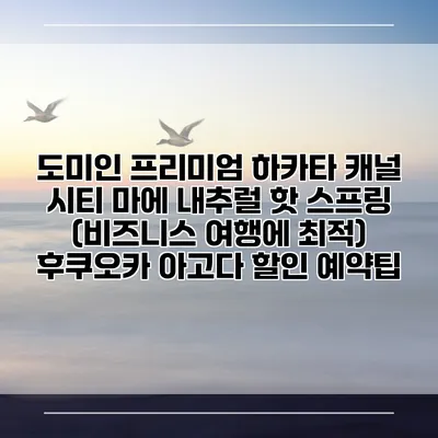 도미인 프리미엄 하카타 캐널 시티 마에 내추럴 핫 스프링 (비즈니스 여행에 최적) 후쿠오카 아고다 할인 예약팁