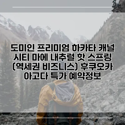 도미인 프리미엄 하카타 캐널 시티 마에 내추럴 핫 스프링 (역세권 비즈니스) 후쿠오카 아고다 특가 예약정보
