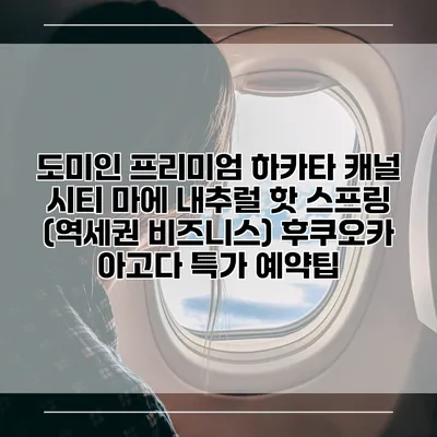 도미인 프리미엄 하카타 캐널 시티 마에 내추럴 핫 스프링 (역세권 비즈니스) 후쿠오카 아고다 특가 예약팁