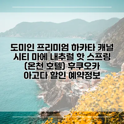 도미인 프리미엄 하카타 캐널 시티 마에 내추럴 핫 스프링 (온천 호텔) 후쿠오카 아고다 할인 예약정보