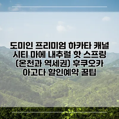 도미인 프리미엄 하카타 캐널 시티 마에 내추럴 핫 스프링 (온천과 역세권) 후쿠오카 아고다 할인예약 꿀팁