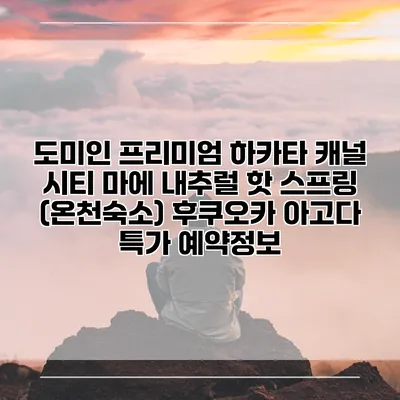 도미인 프리미엄 하카타 캐널 시티 마에 내추럴 핫 스프링 (온천숙소) 후쿠오카 아고다 특가 예약정보