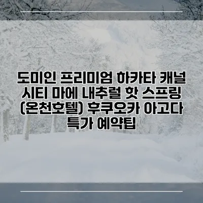 도미인 프리미엄 하카타 캐널 시티 마에 내추럴 핫 스프링 (온천호텔) 후쿠오카 아고다 특가 예약팁