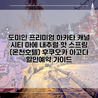 도미인 프리미엄 하카타 캐널 시티 마에 내추럴 핫 스프링 (온천호텔) 후쿠오카 아고다 할인예약 가이드