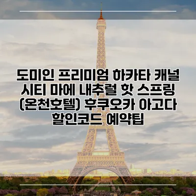 도미인 프리미엄 하카타 캐널 시티 마에 내추럴 핫 스프링 (온천호텔) 후쿠오카 아고다 할인코드 예약팁