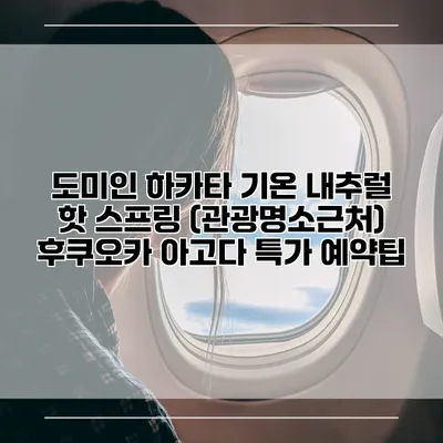 도미인 하카타 기온 내추럴 핫 스프링 (관광명소근처) 후쿠오카 아고다 특가 예약팁