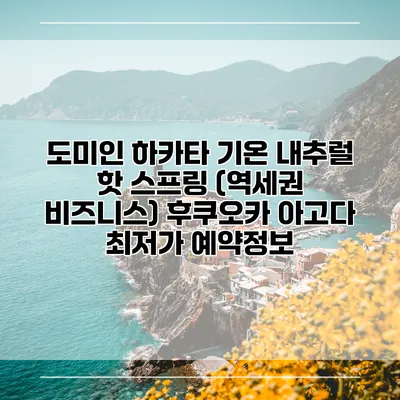 도미인 하카타 기온 내추럴 핫 스프링 (역세권 비즈니스) 후쿠오카 아고다 최저가 예약정보