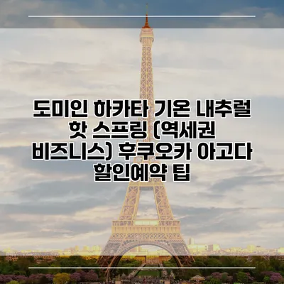 도미인 하카타 기온 내추럴 핫 스프링 (역세권 비즈니스) 후쿠오카 아고다 할인예약 팁