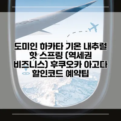 도미인 하카타 기온 내추럴 핫 스프링 (역세권 비즈니스) 후쿠오카 아고다 할인코드 예약팁