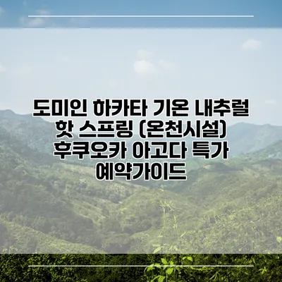 도미인 하카타 기온 내추럴 핫 스프링 (온천시설) 후쿠오카 아고다 특가 예약가이드