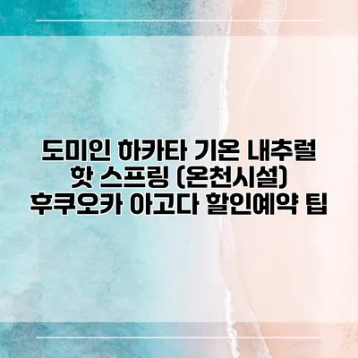 도미인 하카타 기온 내추럴 핫 스프링 (온천시설) 후쿠오카 아고다 할인예약 팁