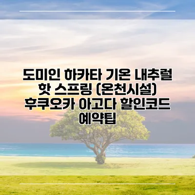도미인 하카타 기온 내추럴 핫 스프링 (온천시설) 후쿠오카 아고다 할인코드 예약팁