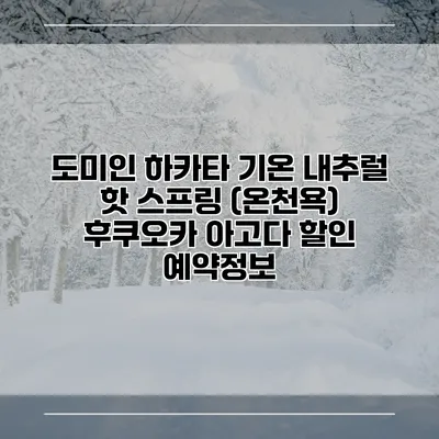 도미인 하카타 기온 내추럴 핫 스프링 (온천욕) 후쿠오카 아고다 할인 예약정보
