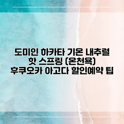 도미인 하카타 기온 내추럴 핫 스프링 (온천욕) 후쿠오카 아고다 할인예약 팁