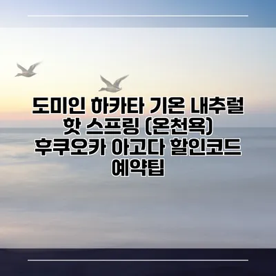 도미인 하카타 기온 내추럴 핫 스프링 (온천욕) 후쿠오카 아고다 할인코드 예약팁