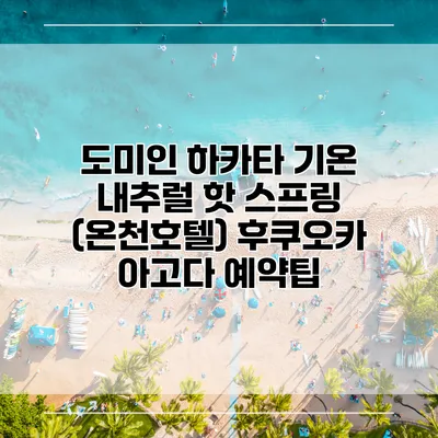 도미인 하카타 기온 내추럴 핫 스프링 (온천호텔) 후쿠오카 아고다 예약팁