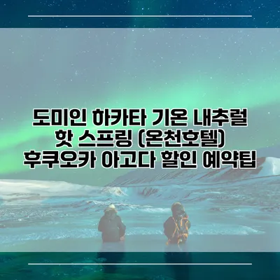 도미인 하카타 기온 내추럴 핫 스프링 (온천호텔) 후쿠오카 아고다 할인 예약팁