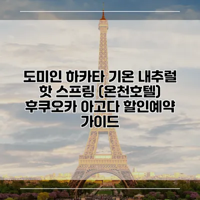 도미인 하카타 기온 내추럴 핫 스프링 (온천호텔) 후쿠오카 아고다 할인예약 가이드