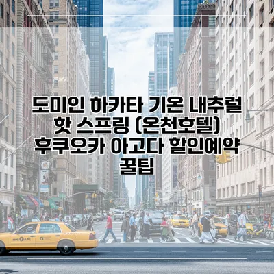 도미인 하카타 기온 내추럴 핫 스프링 (온천호텔) 후쿠오카 아고다 할인예약 꿀팁