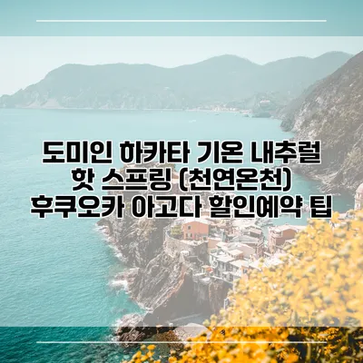 도미인 하카타 기온 내추럴 핫 스프링 (천연온천) 후쿠오카 아고다 할인예약 팁