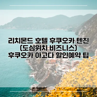 리치몬드 호텔 후쿠오카 텐진 (도심위치 비즈니스) 후쿠오카 아고다 할인예약 팁