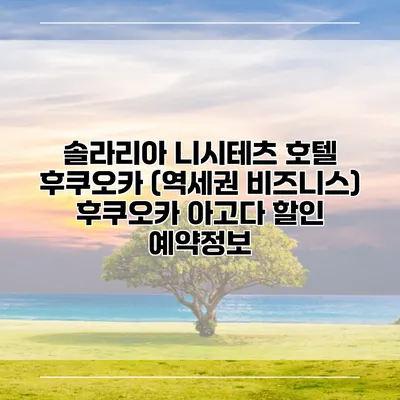 솔라리아 니시테츠 호텔 후쿠오카 (역세권 비즈니스) 후쿠오카 아고다 할인 예약정보