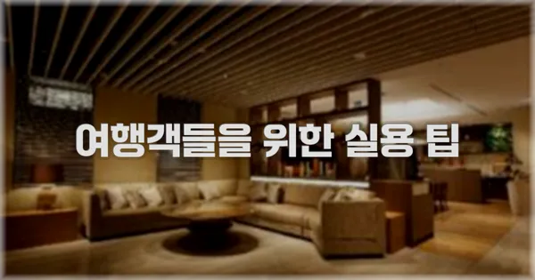 여행객들을 위한 실용 팁